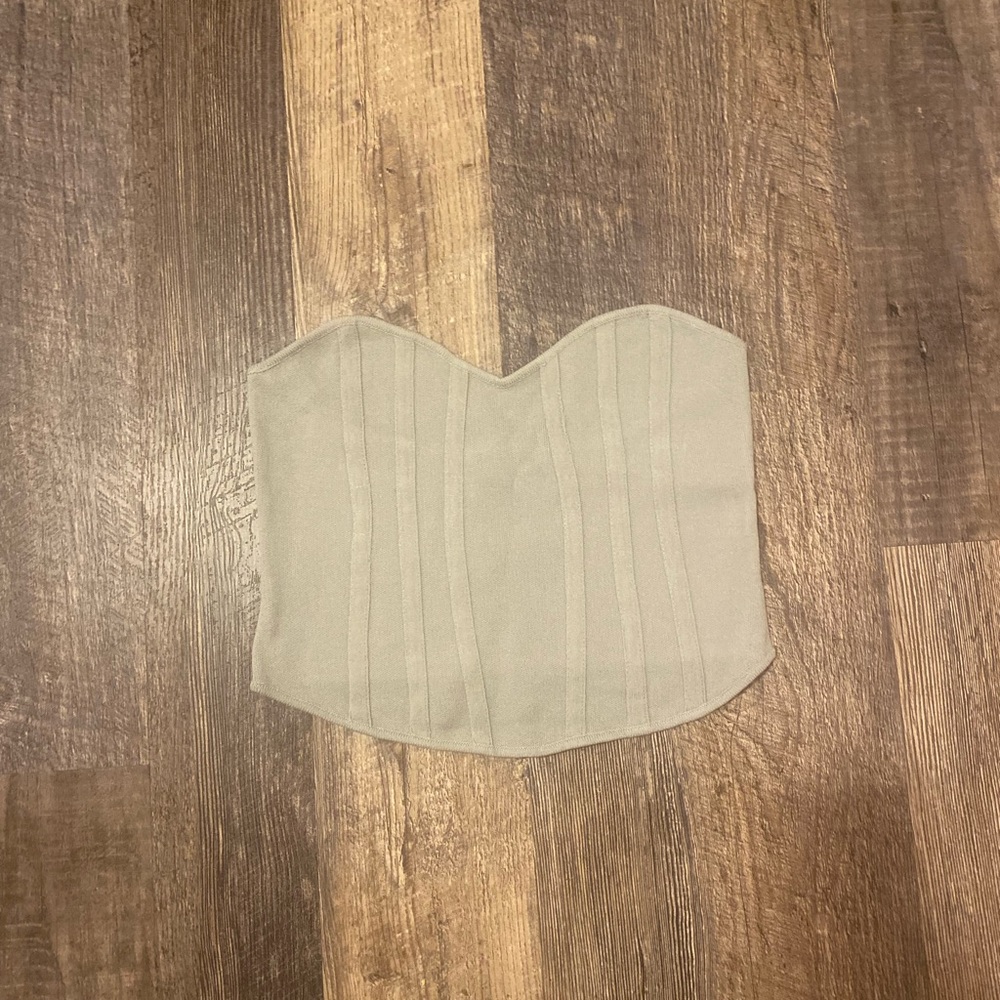 Light Green Knit Bustier Corset Top in Size Medium